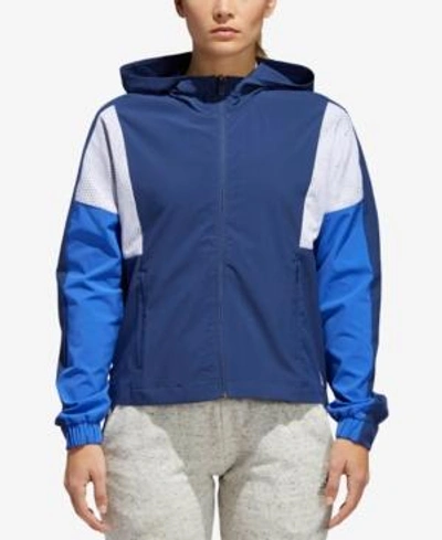 Shop Adidas Originals Adidas Colorblocked Wind Jacket In Noble Indigo / Hi-res Blue