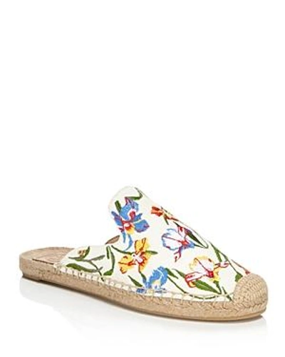 Shop Tory Burch Women's Max Floral Embroidered Espadrille Mules In New Ivory