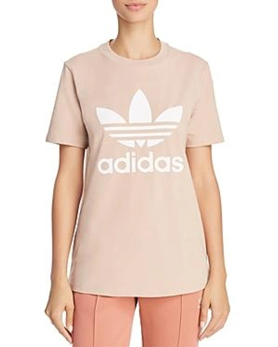 Shop Adidas Originals Trefoil Logo Tee In Ash Pearl/white