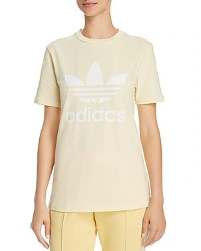 Shop Adidas Originals Trefoil Logo Tee In Yellow