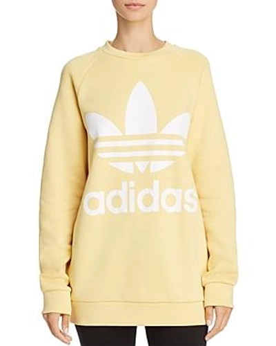 Shop Adidas Originals Oversize Logo Sweatshirt In Sand