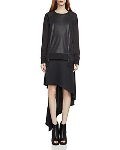 Shop Bcbgmaxazria Caroline Two-piece Sweatshirt Dress In Black