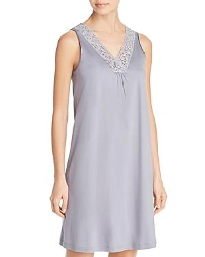 Shop Hanro Moments Tank Gown In Lilac Gray