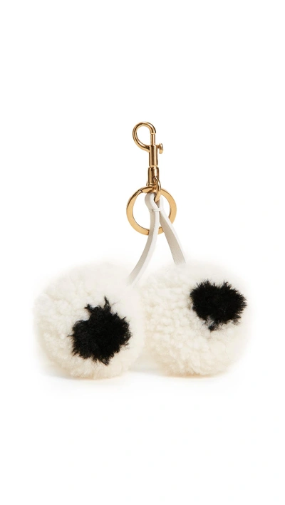 Shop Anya Hindmarch Tassel Eyes Keychain In White