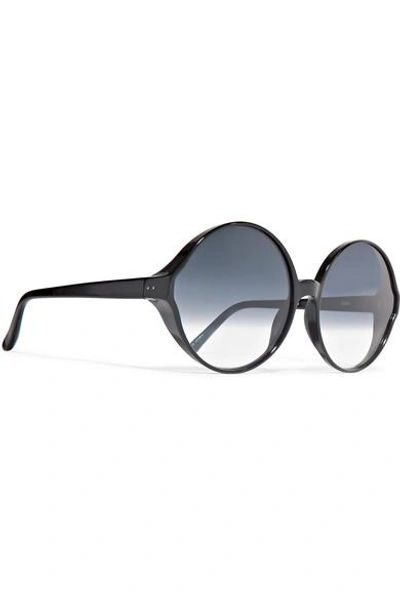 Shop Linda Farrow Round-frame Acetate Sunglasses In Black