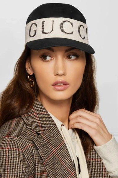 Shop Gucci Cotton-twill And Printed Terry Baseball Cap