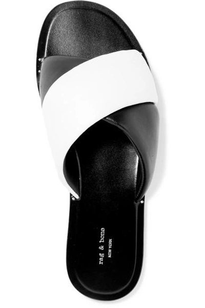 Shop Rag & Bone Keaton Leather Slides In Black