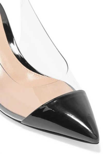 Shop Gianvito Rossi 55 Patent-leather And Pvc Slingback Pumps In Black
