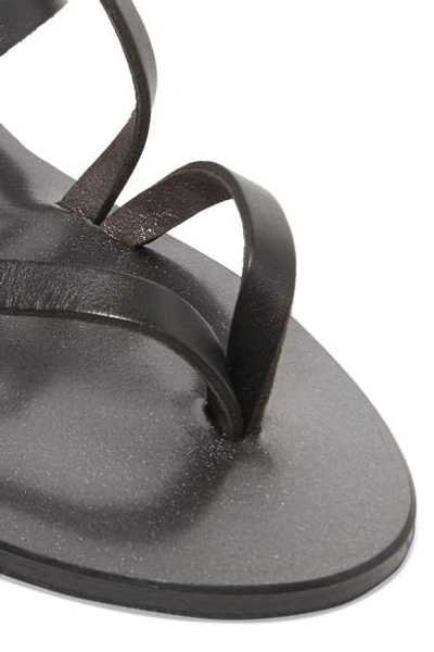 Shop Kjacques Fusain Leather Sandals In Black