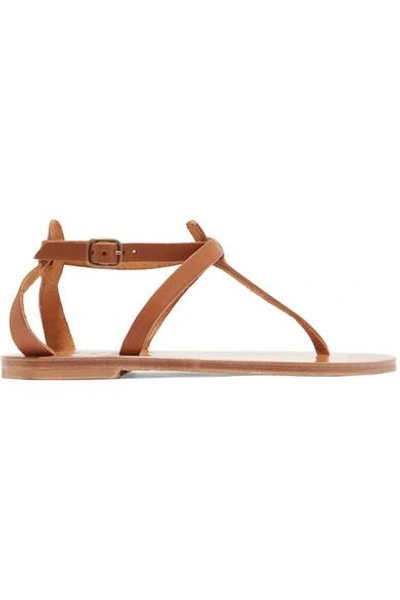 Shop Kjacques Cedre Leather Sandals In Tan