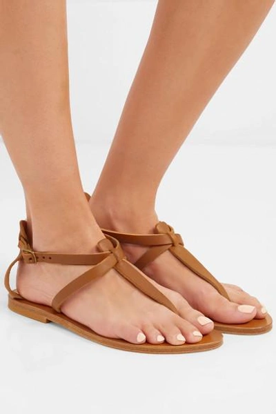 Shop Kjacques Cedre Leather Sandals In Tan