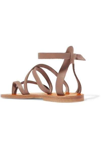 Shop Kjacques Fusain Leather Sandals In Taupe