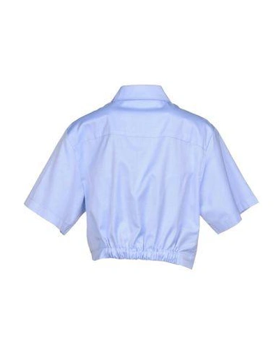 Shop Alexander Wang T Solid Color Shirts & Blouses In Sky Blue