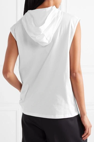 Shop Tibi Cotton-jersey Hooded Top In White