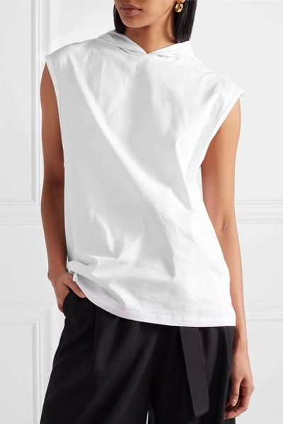 Shop Tibi Cotton-jersey Hooded Top In White