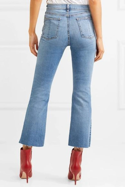 Shop Rag & Bone Hana Cropped High-rise Bootcut Jeans In Mid Denim