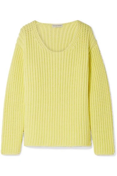 Shop Mansur Gavriel Cotton-blend Sweater In Bright Yellow