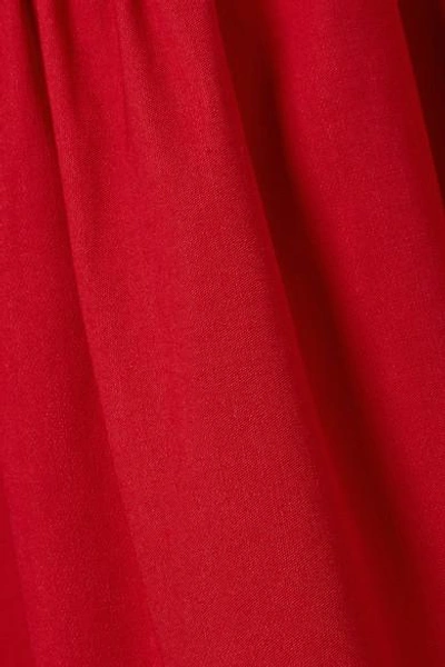 Shop Sea Cecily Paneled Poplin Midi Dress In Red