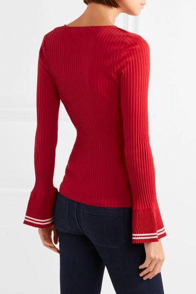 Shop Philosophy Di Lorenzo Serafini Ribbed Cotton Sweater In Red