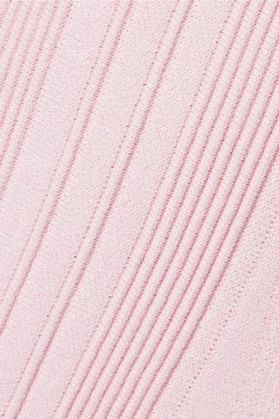 Shop Proenza Schouler Ribbed Stretch-knit Midi Skirt In Baby Pink