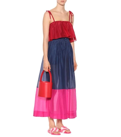 Shop Diane Von Furstenberg Cotton And Silk Maxi Dress In Multicoloured