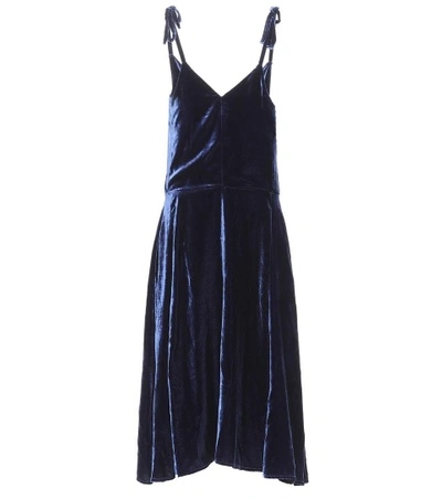 Shop Golden Goose Tosca Velvet Dress In Blue
