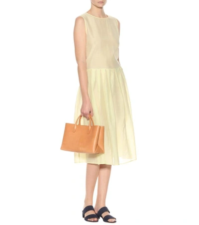 Shop Mansur Gavriel Sleeveless Cotton And Silk Dress In Yellow