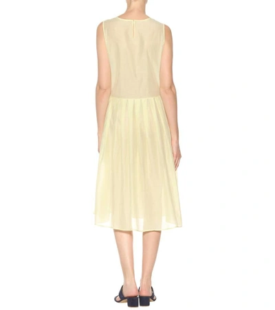 Shop Mansur Gavriel Sleeveless Cotton And Silk Dress In Yellow