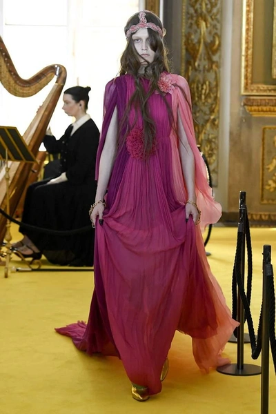 Shop Gucci Silk Crêpe De Chine Gown In Female