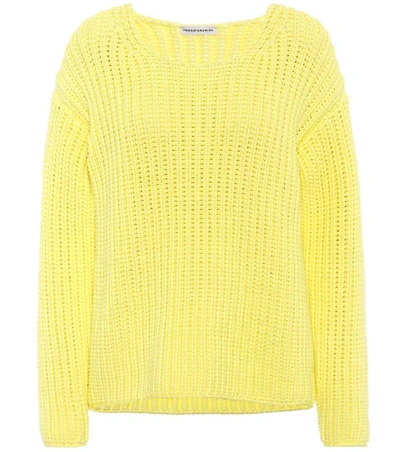 Shop Mansur Gavriel Cotton-blend Sweater In Yellow