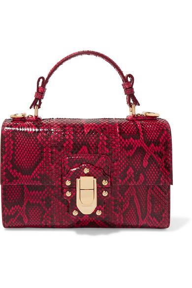 Dolce & Gabbana Lucia Python Shoulder Bag In Red | ModeSens