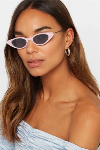 Shop Illesteva Marianne Cat-eye Acetate And Gunmetal-tone Sunglasses In Pink