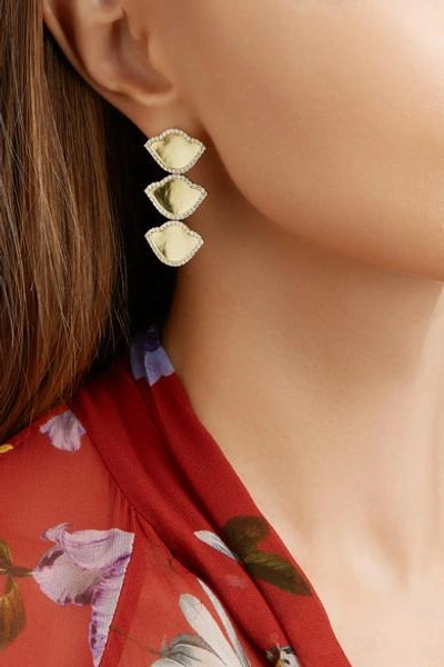 Shop Amrapali Karana Lotus 18-karat Gold Diamond Earrings