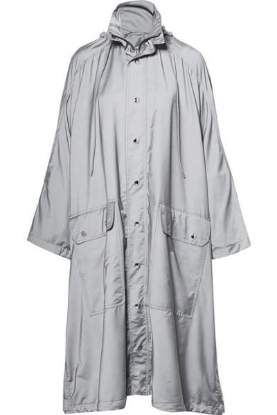 Shop Balenciaga Opera Oversized Printed Reflective Shell Raincoat In Gray