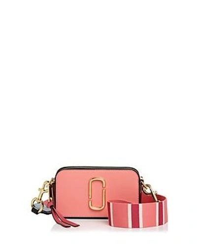 Shop Marc Jacobs Snapshot Leather Camera Bag In Coral Multi/gold