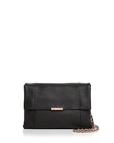 Shop Ted Baker Parson Soft Leather Crossbody In Black/rose Gold