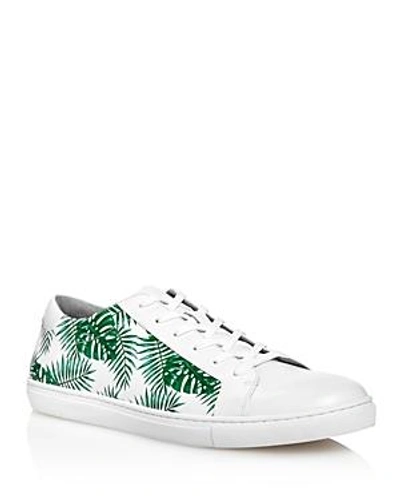 Shop Kenneth Cole Men's Kam Tropical Print Low Top Sneakers - 100% Exclusive In White/green