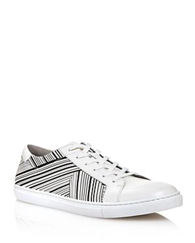 Shop Kenneth Cole Men's Kam Stripes Low Top Sneakers - 100% Exclusive In White/black