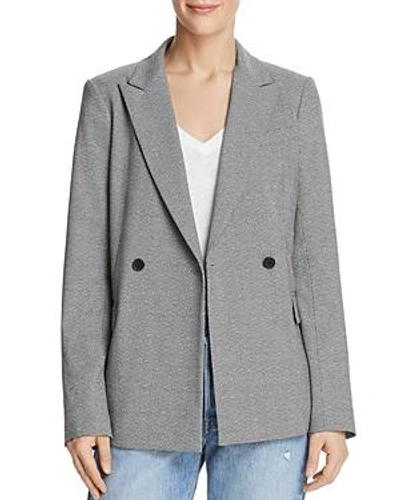 Shop Dylan Gray Double-breasted Micro Houndstooth Blazer In Black Multi