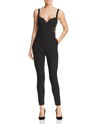 Shop Fame And Partners The Millie Lace-detail Jumpsuit In Black