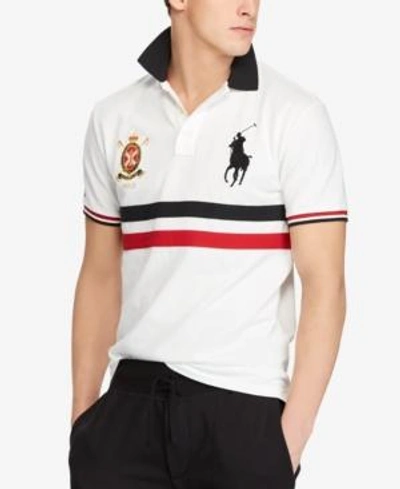 salto Voeding Quagga Polo Ralph Lauren Men's Big Pony Custom Slim Fit Mesh Polo In White Multi |  ModeSens