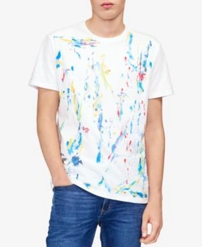 Shop Calvin Klein Jeans Est.1978 Men's Splatter Print T-shirt In Standard White