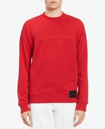 Shop Calvin Klein Jeans Est.1978 Men's Oversized Sweatshirt In Tango Red