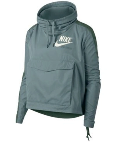 Shop Nike Sportswear Funnel-neck Jacket In Light Pumice/clay Green