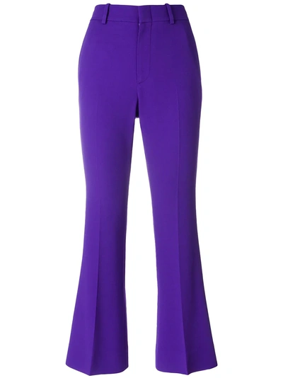 Shop Gucci Cropped Flare Trousers