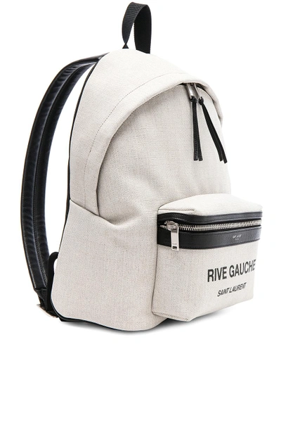 Shop Saint Laurent Mini Canvas Rive Gauche City Backpack In Cream