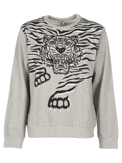 Shop Kenzo Geo Tiger Sweatshiirt In Grey