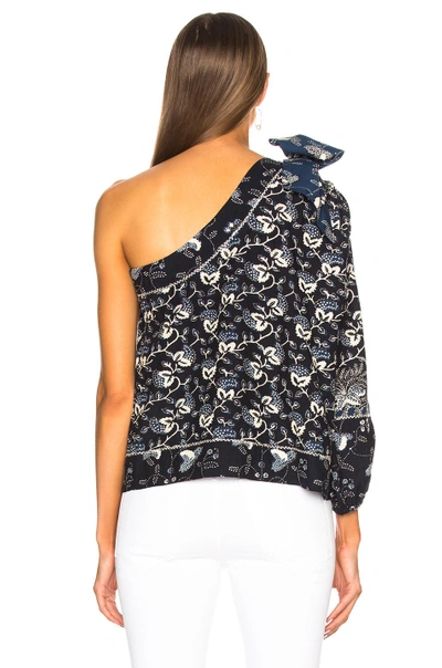 Shop Ulla Johnson Asima One Shoulder Top In Blue