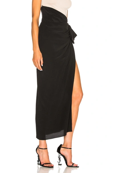 Shop Saint Laurent Crepe De Chine Maxi Skirt In Black
