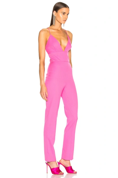 Shop Oscar De La Renta Strappy Back Sleeveless Jumpsuit In Pink